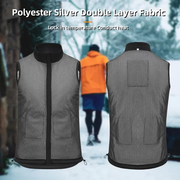 ROCKBROS Heated Vest with Battery Pack Included10000mAh  Unisex Smart Electric Heating Quick WarmthWashableBlack Grey