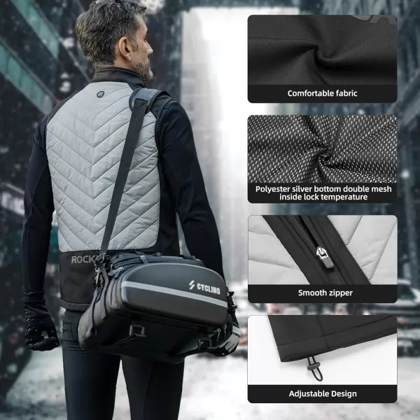ROCKBROS Heated Vest with Battery Pack Included10000mAh  Unisex Smart Electric Heating Quick WarmthWashableBlack Grey