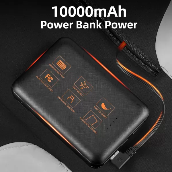 ROCKBROS Heated Vest with Battery Pack Included10000mAh  Unisex Smart Electric Heating Quick WarmthWashableBlack Grey