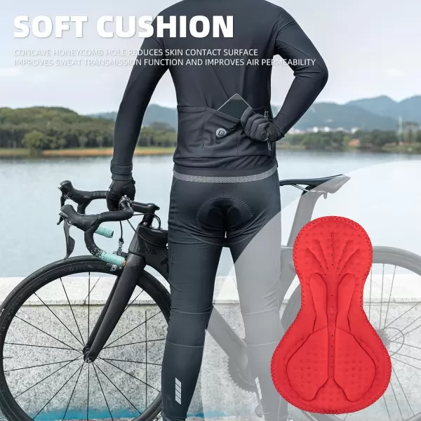 ROCKBROS Mens Winter Cycling Pants 4D Padded Windproof Fleece Thermal Bike Pants Bicycle Leggings Outdoor RidingBlack