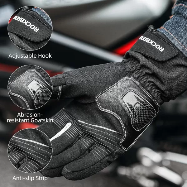 ROCKBROS Motorcycle Gloves Winter Motorcycle Gloves with Touchscreen Thermal Windproof Gloves for Motorcycle ATV SnowmobileAsian LUS M