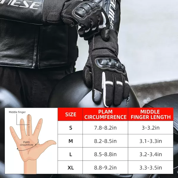 ROCKBROS Motorcycle Gloves Winter Motorcycle Gloves with Touchscreen Thermal Windproof Gloves for Motorcycle ATV SnowmobileAsian LUS XL