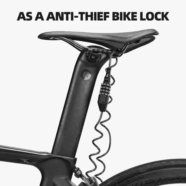 ROCKBROS Motorcycle Helmet Lock Bike Cable Lock Lightweight Bike Lock Combination Small Bicycle Lock Resettable Bike Wheel Lock for Strollers Luggage RedBlack
