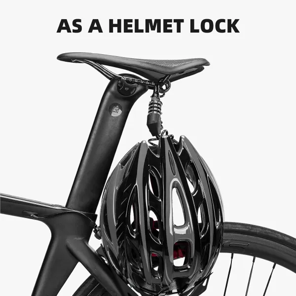 ROCKBROS Motorcycle Helmet Lock Bike Cable Lock Lightweight Bike Lock Combination Small Bicycle Lock Resettable Bike Wheel Lock for Strollers Luggage RedBlack