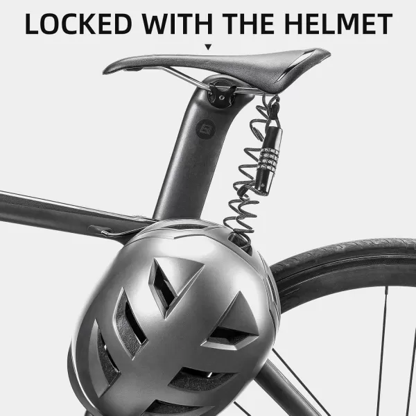 ROCKBROS Motorcycle Helmet Lock Bike Helmet Lock 4 Digit Little Cable Lock Retractable Luggage Lock Stroller Lock Black 2Pcs