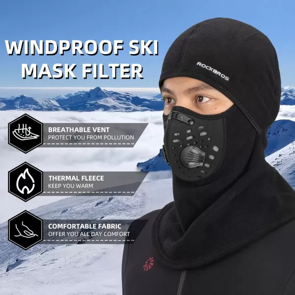 ROCKBROS Ski Mask Balaclava Winter Mask for Men Baclava Cold Weather ThermalBlack 1