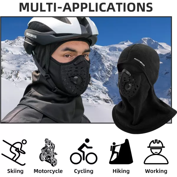 ROCKBROS Ski Mask Balaclava Winter Mask for Men Baclava Cold Weather ThermalBlack 1