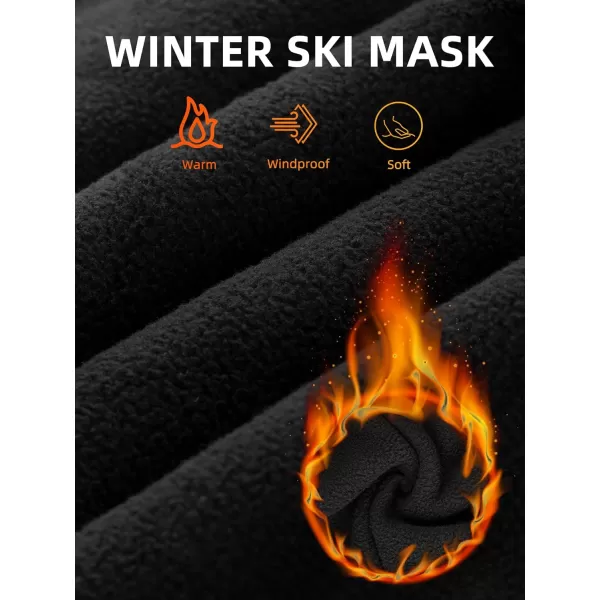 ROCKBROS Ski Mask Balaclava Winter Mask for Men Baclava Cold Weather ThermalBlack
