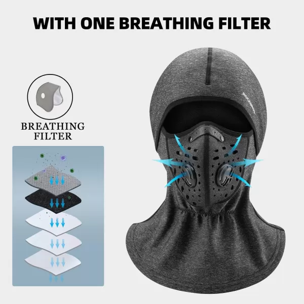ROCKBROS Ski Mask Balaclava Winter Mask for Men Baclava Cold Weather ThermalGrey