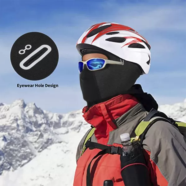 ROCKBROS Ski Mask for Men Women Winter Balaclava Ski Mask Under Helmets with Glasses Holes Thermal Fleece for Cold WeatherGrey Long Neck 1