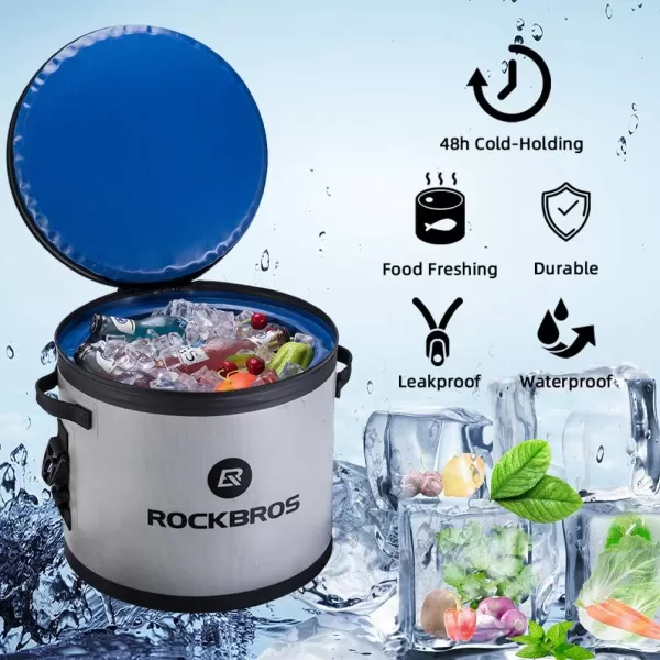 ROCKBROS Soft Cooler 100 LeakProof Coolers Insulated Soft Sided Cooler 30 Can Waterproof Large Cooler Bag for Beach Floating Fishing Trip Golf Picnics CampingGray