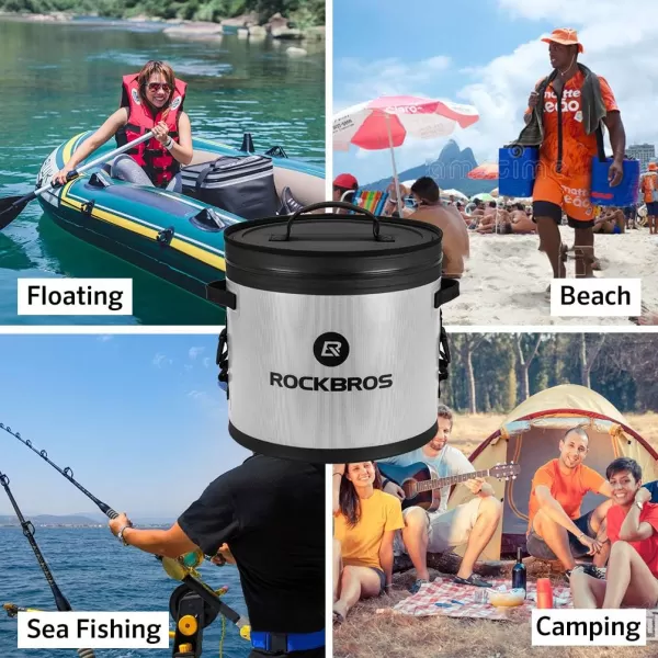 ROCKBROS Soft Cooler 100 LeakProof Coolers Insulated Soft Sided Cooler 30 Can Waterproof Large Cooler Bag for Beach Floating Fishing Trip Golf Picnics CampingGray