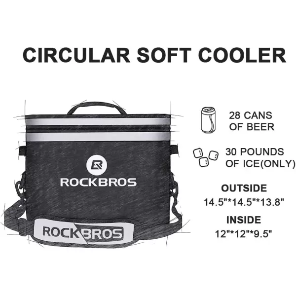 ROCKBROS Soft Cooler 100 LeakProof Coolers Insulated Soft Sided Cooler 30 Can Waterproof Large Cooler Bag for Beach Floating Fishing Trip Golf Picnics CampingGray