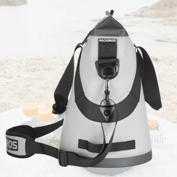 ROCKBROS Soft Cooler Insulated Leak Proof Cooler Bag Portable 36 Can Large Soft Sided Coolers Waterproof Insulated Pack Cooler for Travel Beach Camping Picnic Lunch Fishing Floating PartyGray