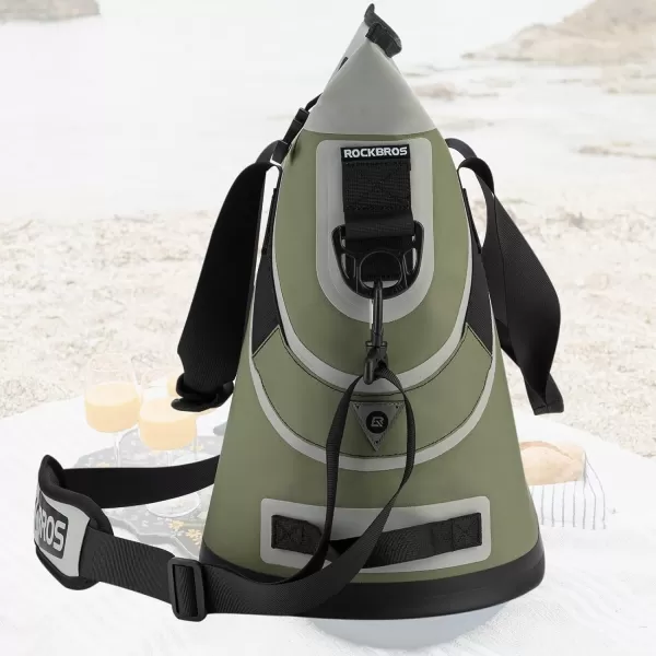 ROCKBROS Soft Cooler Insulated Leak Proof Cooler Bag Portable 36 Can Large Soft Sided Coolers Waterproof Insulated Pack Cooler for Travel Beach Camping Picnic Lunch Fishing Floating PartyGreen
