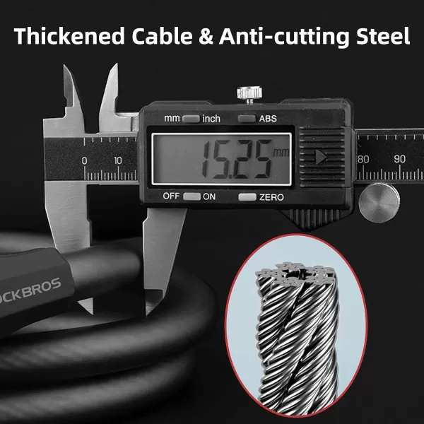 ROCKBROS Specialized Bike Lock Cable 5 Digit Bike Lock Combination 47 Inch Bike Wheel Lock Master Lock Cable for Road Bike MTB Motorcycle Stroller Ladders Gates
