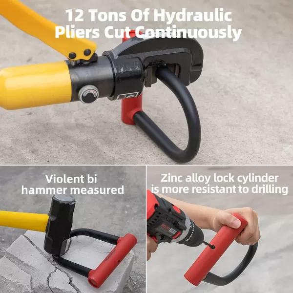 ROCKBROS U Lock Bike U Lock with Cable Heavy Duty Anti Theft Bike Lock Ulock 4 ft Cable Mounting Bracket for Bikes eBikes Motorcycles ScootersRed
