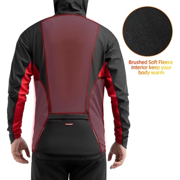 ROCKBROS Winter Cycling Jacket for Men Windproof Thermal Breathable Running Windbreaker Cycling Clothing BlackBlack