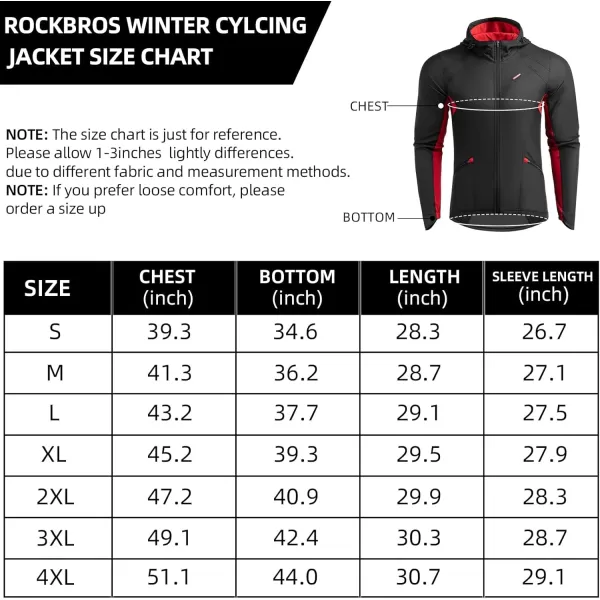 ROCKBROS Winter Cycling Jacket for Men Windproof Thermal Breathable Running Windbreaker Cycling Clothing BlackBlack