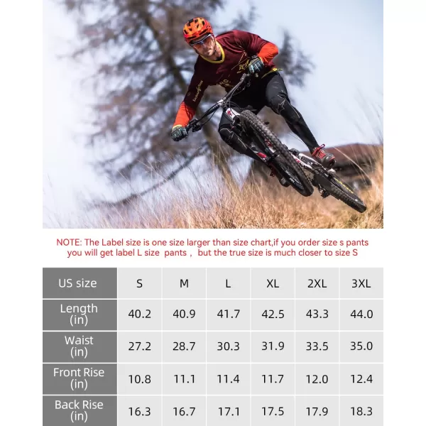 ROCKBROS Winter Cycling Pants Warm Ergonomics Mens Windproof Thermal Bicycling Pants BlackBlack