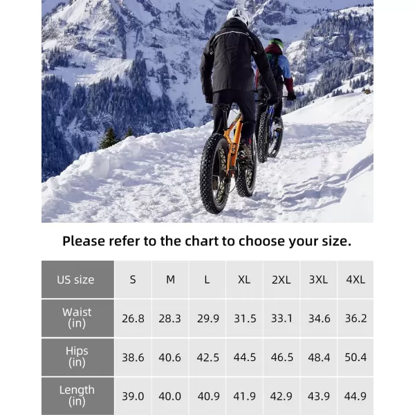 ROCKBROS Winter Cycling Pants Windproof Warm Bike Pants for Men Cold Weather Cycling Pants Fleece Lined Outdoor Hiking PantsBlack