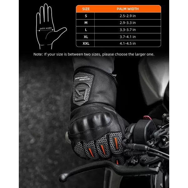 ROCKBROS Winter Motorcycle Glove for Men Cold Weather Warm Motorcycle Winter Gloves with Touchscreen for Riding ATV UTV SnowmobileClimbingMedium