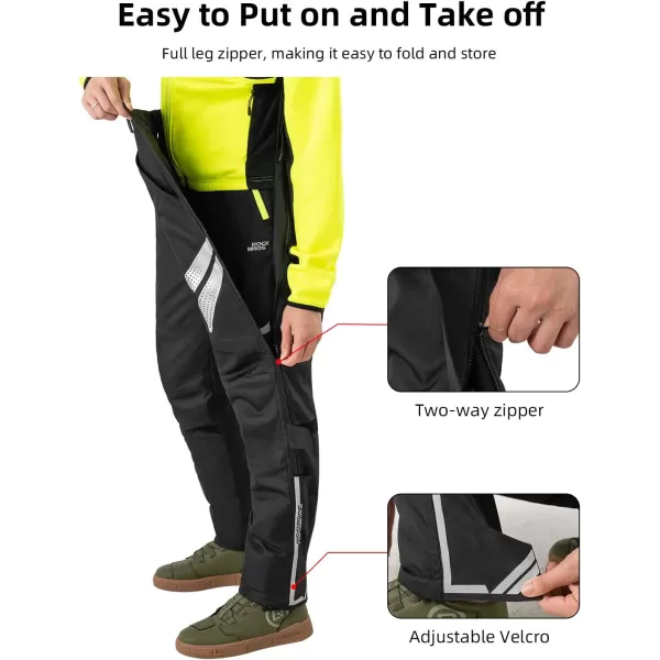 ROCKBROS Winter Motorcycle Pants with Armor Motorcycle Riding Pants CE 1 Detachable Armored PantBlack