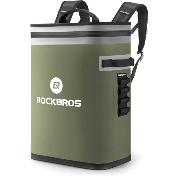 ROCKBROS Backpack Cooler LeakProof Soft Sided Cooler Waterproof Insulated Backpack Cooler Bag 36 Can Soft Cooler for Camping Fishing Party Outdoor Adventure Picnic36 Can Green