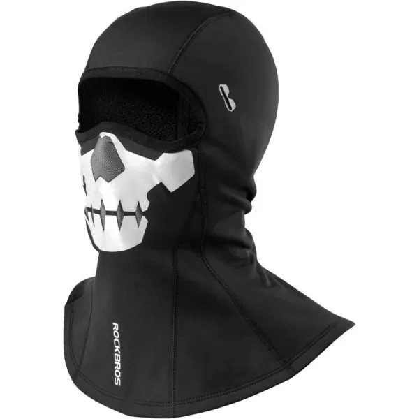 ROCKBROS Balaclava Ski Mask Cold Weather Full Face Cover for Men Women Winter Fleece Hood Black for Skiing CyclingBlack