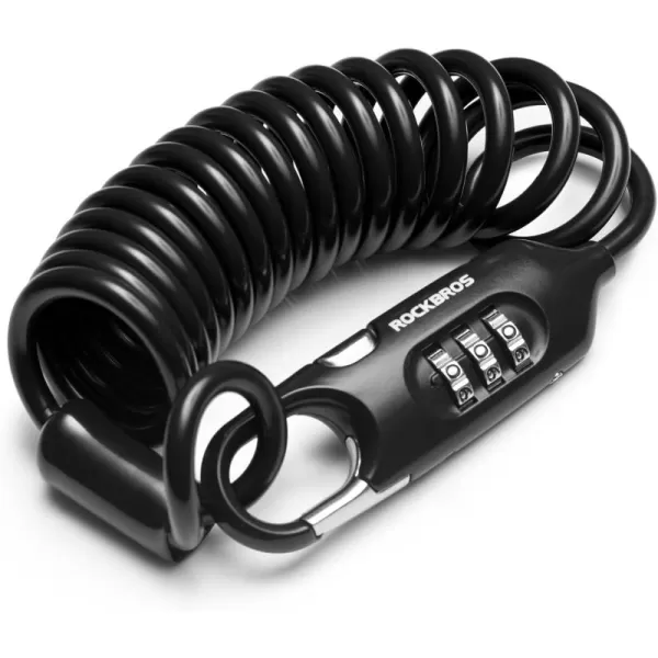 ROCKBROS Bike Lock Cable Combination Motorcycle Helmet Lock High Security Bicycle Lock  6FT Long Portable AntiTheft for ScooterBicycleEbikeBlack
