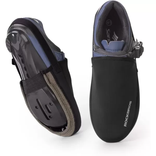 ROCKBROS Cycling Shoe Toe Covers Cold Weather Bike Overshoes Thermal Bicycle Shoe Toe Protector Cover Kevlar for Men WomenBlack