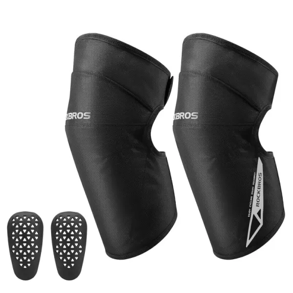 ROCKBROS Motorcycle Knee Pad Winter Leg Warmer Windproof Knee Warm Pad with EVA Protector for Motorcycle Skiing SnowmobileShortBlack
