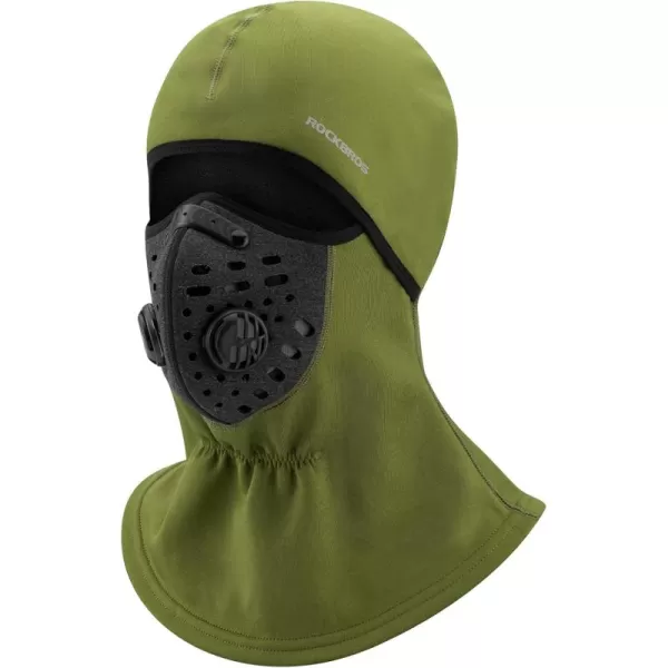ROCKBROS Ski Mask Balaclava Winter Mask for Men Baclava Cold Weather ThermalGreen