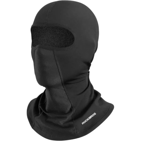 ROCKBROS Ski Mask for Men Women Winter Balaclava Ski Mask Under Helmets with Glasses Holes Thermal Fleece for Cold WeatherBlack Long Neck 2