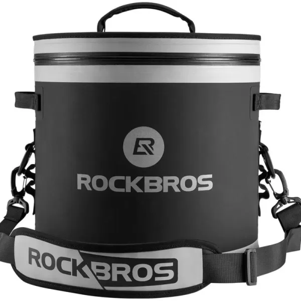 ROCKBROS Soft Cooler 100 LeakProof Coolers Insulated Soft Sided Cooler 30 Can Waterproof Large Cooler Bag for Beach Floating Fishing Trip Golf Picnics CampingBlack