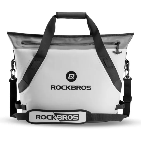 ROCKBROS Soft Cooler Insulated Leak Proof Cooler Bag Portable 36 Can Large Soft Sided Coolers Waterproof Insulated Pack Cooler for Travel Beach Camping Picnic Lunch Fishing Floating PartyGray