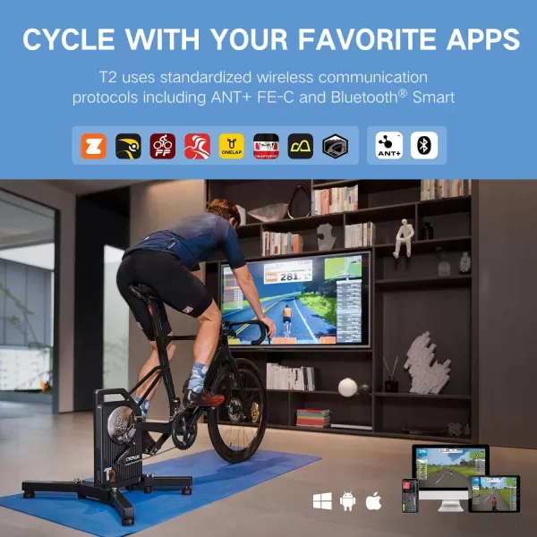 CYCPLUS T2 Indoor BLDCMotor Drive Riding Smart Bike Trainer Compatible with Zwift APP