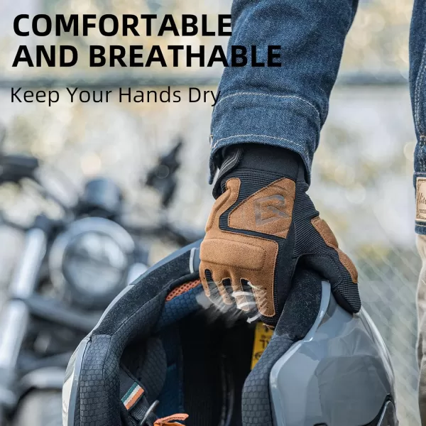 ROCKBROS Bike Gloves for Men Motorcycle Gloves Mountain Bike Gloves Dirt Bike BMX Gloves Touch Screen Full Finger ShockAbsorbing Breathable Motocross Sports Glovesorange