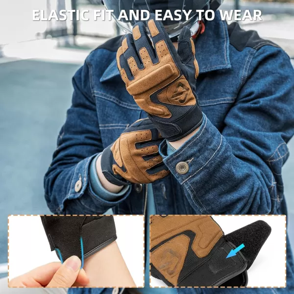 ROCKBROS Bike Gloves for Men Motorcycle Gloves Mountain Bike Gloves Dirt Bike BMX Gloves Touch Screen Full Finger ShockAbsorbing Breathable Motocross Sports Glovesorange