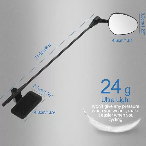 ROCKBROS Bike Helmet Mirror 360 Degree Bicycle Rear View Wide Angle Mirror 2 Pack Helmet Mounted Bicycle Mirror Lightweight Cycling Accessories