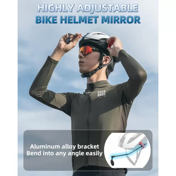 ROCKBROS Bike Helmet Mirror Convex Mirror Aluminum Alloy Moldable Frame Detachable Fixing Way Cycling Mirror Fit 90 Bicycle Helmet Lightweight Bike AccessoriesRed4cm mirror