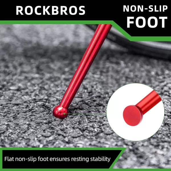 ROCKBROS Bike Kickstand Bicycle Kickstands for 16 Inch Wheel Brompton Folding Bike Adjustable Center Mount Bike Stand for Mountain BikeRoad BicycleAdult BikeSports BikeRed