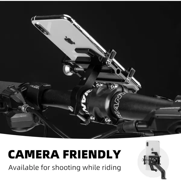 ROCKBROS Bike Phone Mount Holder Motorcycle ampamp Bicycle Handlebar Cell Phone Holder 360 Rotatable Aluminum Phone Clip for iPhone 11 12 13 Pro Max Mini X XR Xs Plus Samsung S21 S20 S10Orange