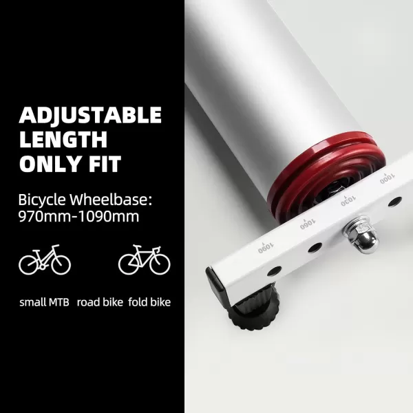ROCKBROS Bike Rollers Adjustable Bike Trainer Stand Foldable Indoor Cycling Bicycle Roller with Resistance for MTB Road Bike ExerciseWhite