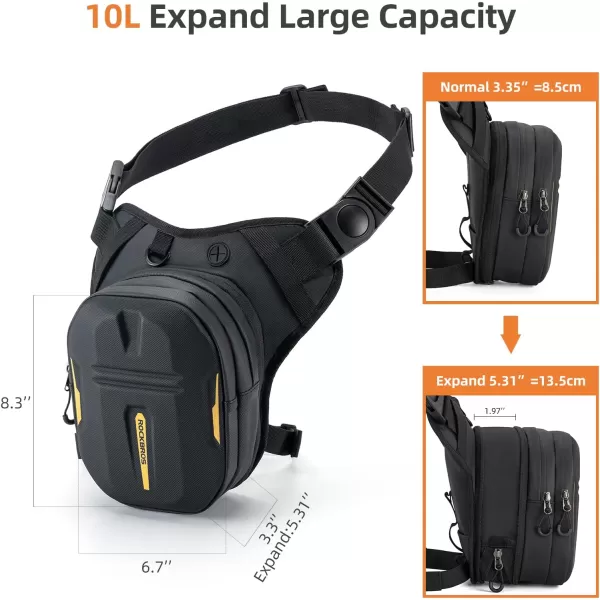 ROCKBROS Drop Leg Bag 3 IN 1 Motorcycle Waist Pack Thigh Bag Magnetic Motorcycle Tank Bag Mutifunctions Leg Pouch for Men Womenfor Cycling Hiking Running Camping Travel 10L Black