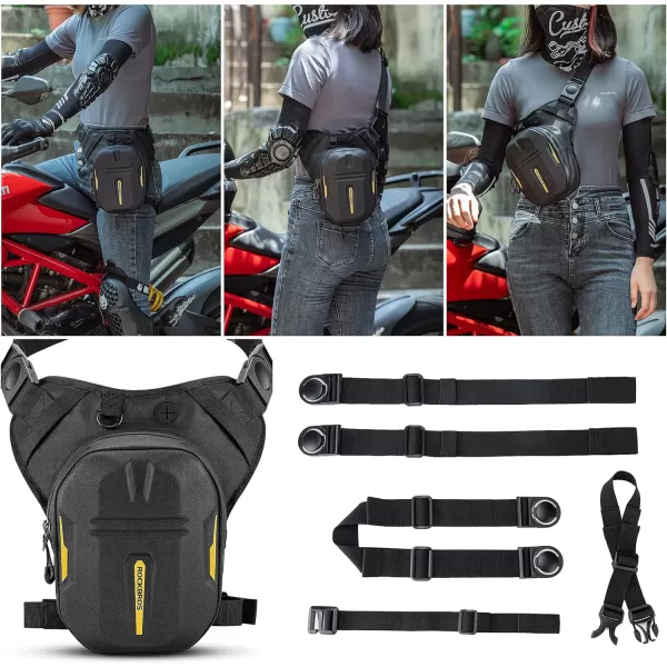 ROCKBROS Drop Leg Bag 3 IN 1 Motorcycle Waist Pack Thigh Bag Magnetic Motorcycle Tank Bag Mutifunctions Leg Pouch for Men Womenfor Cycling Hiking Running Camping Travel 10L Black