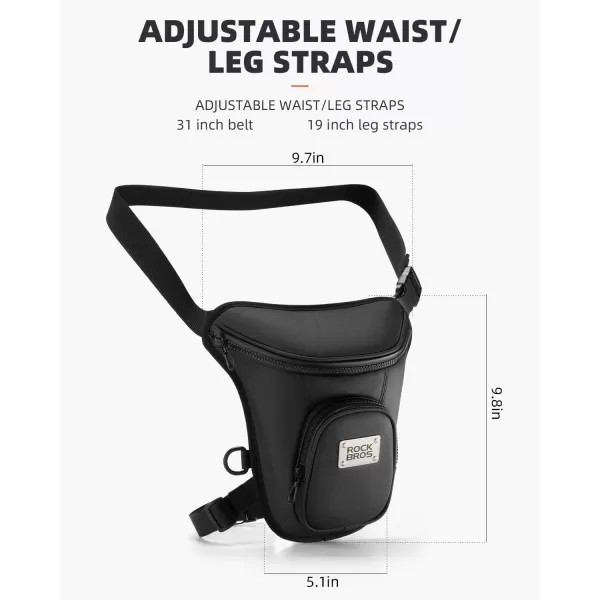 ROCKBROS Drop Leg Bag for Men Women Motorcycle Leg Bags Tactical Fanny Pack Outdoor Waterproof Thigh Bag with Leg Strap Removable Leg Harness Bag for Hiking Climbing Cycling Fishing Riding Travel