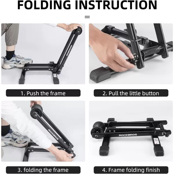ROCKBROS Foldable Bike Stand Floor Bike Parking Stand Bike Holder Bicycle Rack for 20quot29quot Mountain Road Indoor Outdoor Garage Storage