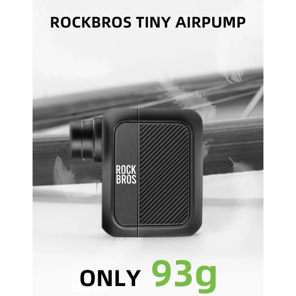ROCKBROS Mini Bike Pump Portable Bike Tire Pump 100PSI Electric Bike Pump Mini Air Pump Tire Inflator Rechargeable with Presta Schrader Valve