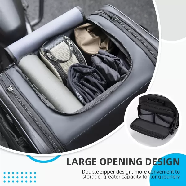 ROCKBROS Motorcycle Tail Bag 50L Expandable Motorcycle Travel Luggage Bag Motorcycle Rear Seat Saddle Bag Motorbike Accessories Storage Bag with Waterproof Rain Cover Black